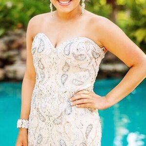 Gold, silver & cream bicici $ Coty prom dress!!